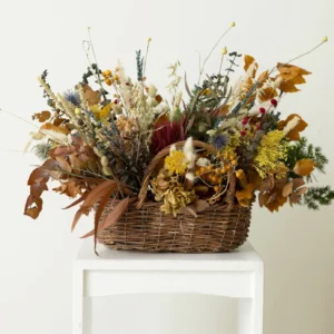 Cesta rustica flores secas